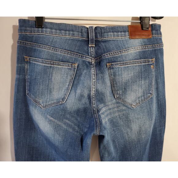 Madewell Slim Straight Boyjean Rip Repair Edition Boyfriend Jeans Womens 26 Blue - Picture 8 of 12